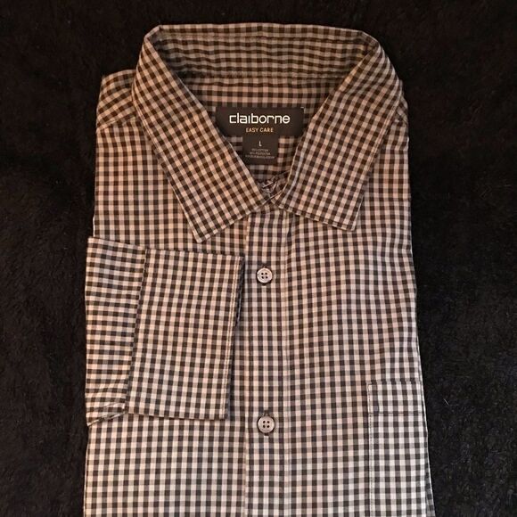 Black and Tan Check Button Down Long Sleeve - Picture 1 of 1